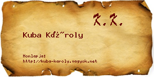 Kuba Károly névjegykártya