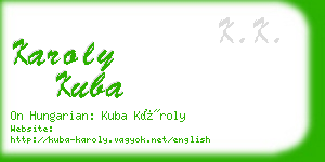 karoly kuba business card